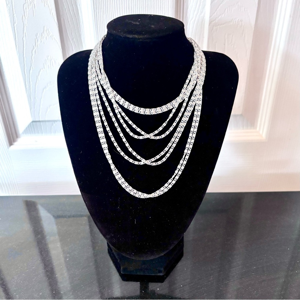 Vintage Sarah Coventry Multi-Strand Silver Tone Necklace